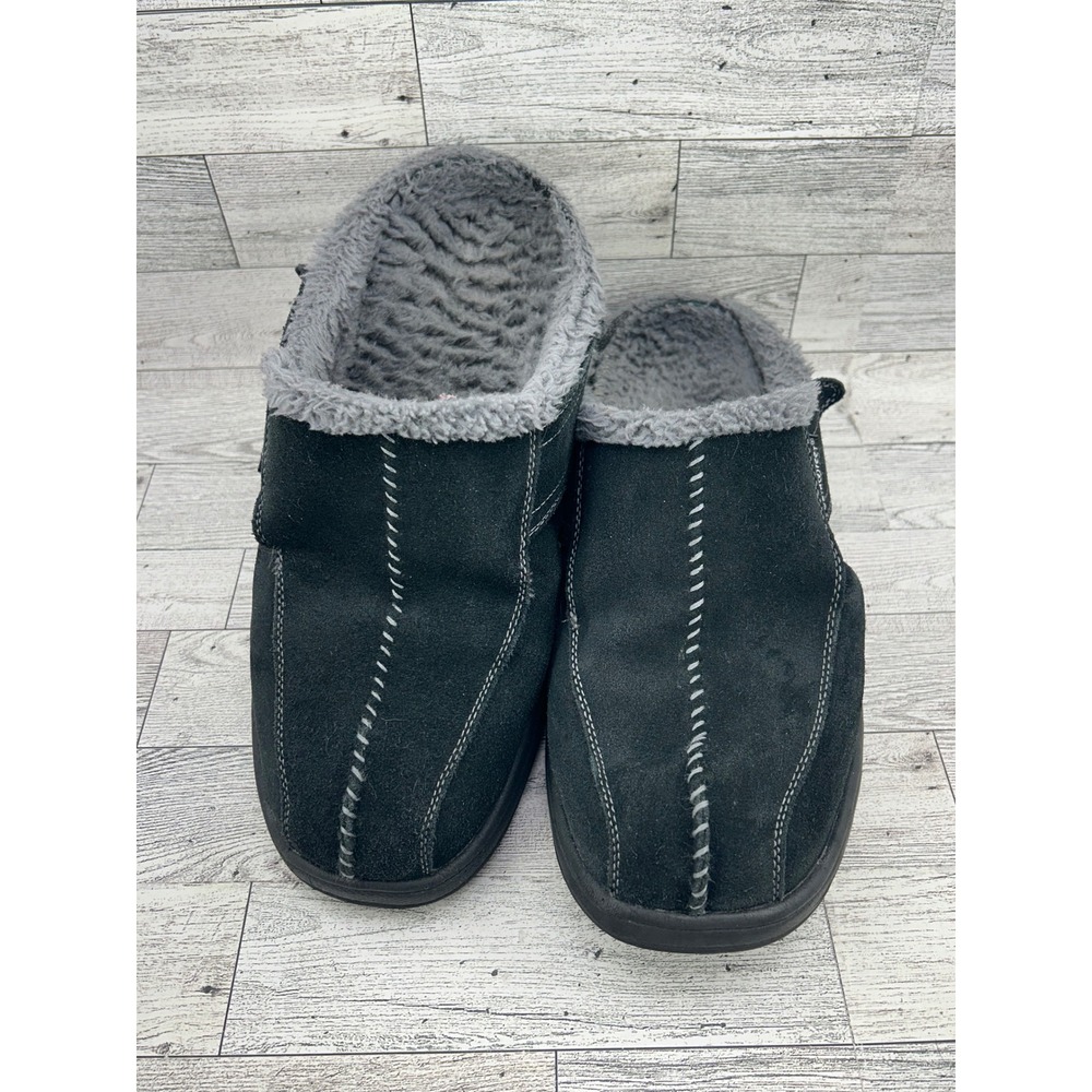 Orthofeet Hudson S333 Mens Black Suede Slippers Orthopedic Clogs Size 8.5 Medium